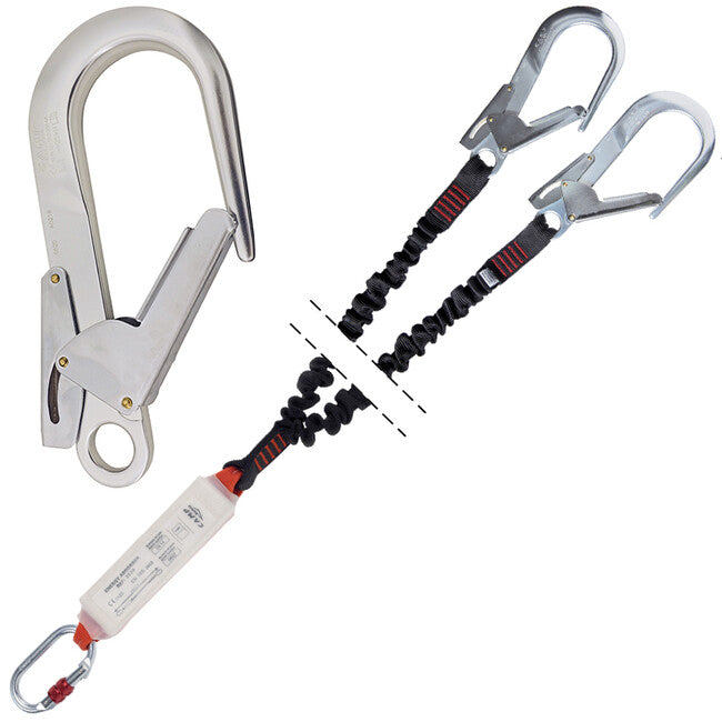 CAMP Shock Absorber Rewind Double Ζώνη Ασφαλείας με Απορροφητή Πτώσης και Ελαστικές Σχοινιές, 120 - 175 cm