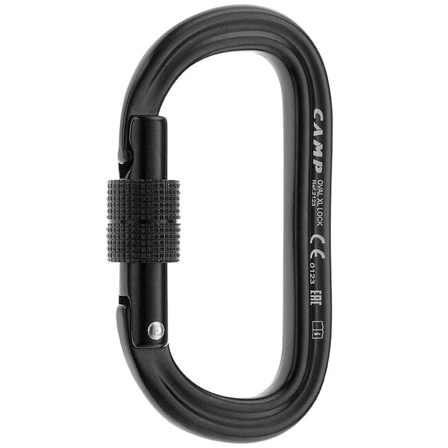 CAMP Oval XL Lock Αλουμινένια Καραμπίνα με Κοχλιωτό Κλείδωμα, Μαύρο