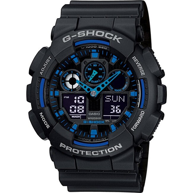 Casio G-Shock GA-100-1A2ER ρολόι, μαύρο/μπλε