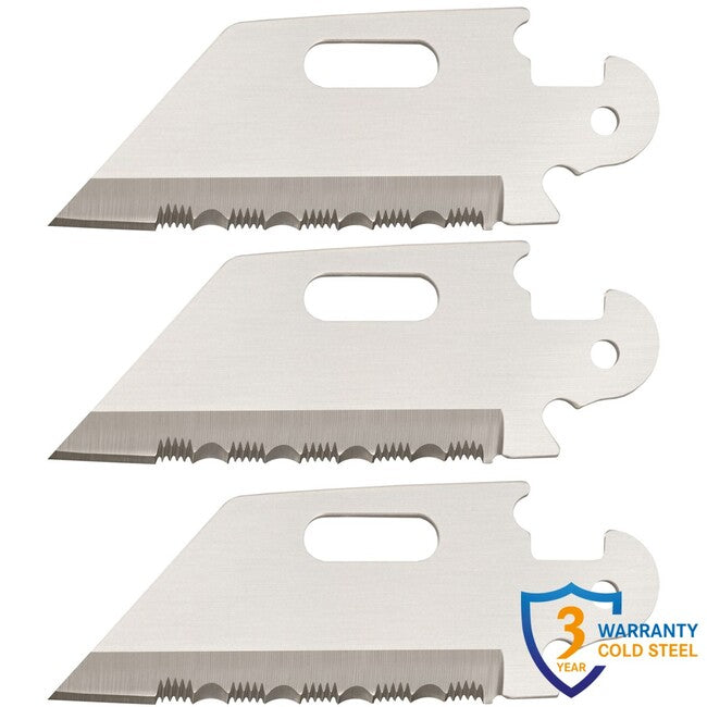 Cold Steel Click N Cut Αναδιπλούμενο Μαχαίρι Utility Serrated Edge Blades, 3-τεμάχια