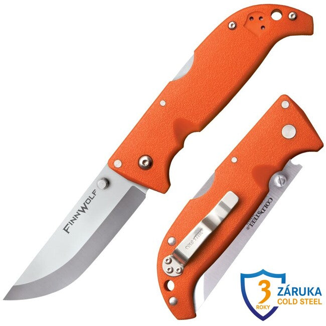 Cold Steel Finn Wolf Μαχαίρι Διπλής Δράσης, Πορτοκαλί Λαβή (AUS8A)
