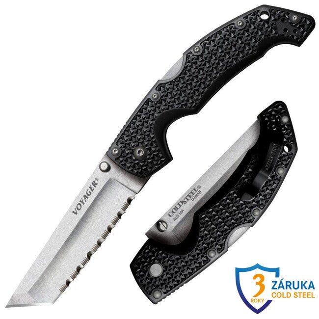 Cold Steel Large Voyager Tanto Αναδιπλούμενο Μαχαίρι Pt. Serrated (AUS10A)