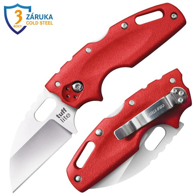 Cold Steel Tuff Lite Αναδιπλούμενο Μαχαίρι Plain, κόκκινη λαβή (AUS8A)