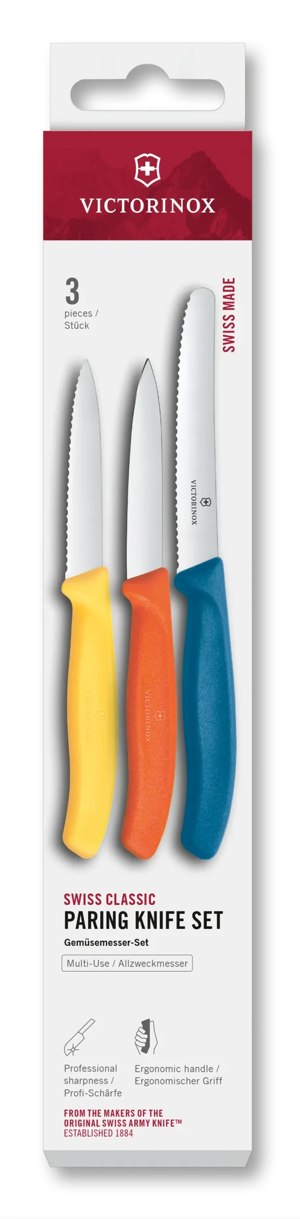 Victorinox Σετ Ελβετικών Μαχαιριών Καθαρισμού 3τεμ., multicolor