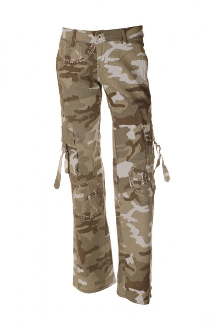 O&T Olivia Παντελόνι Γυναικείο, Camo Ανοιχτό Καφέ