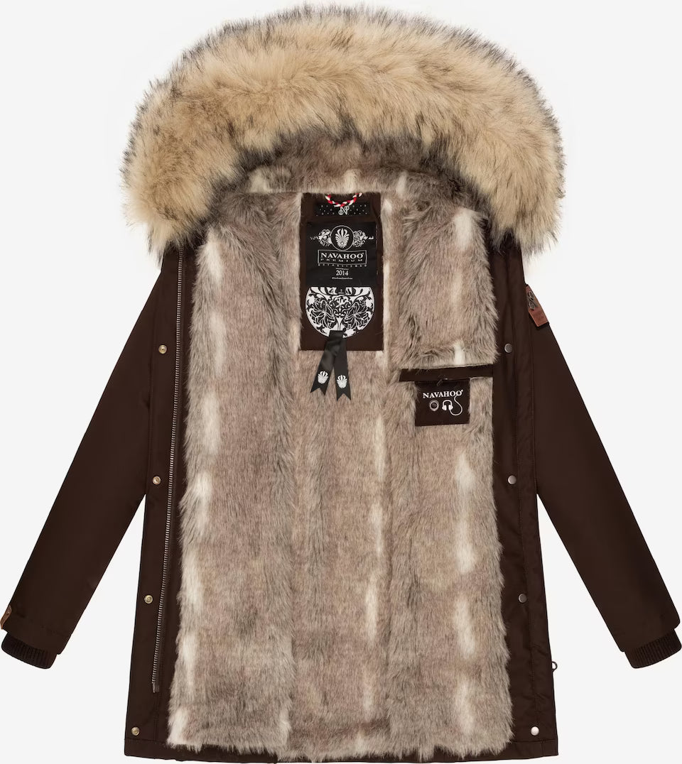 Navahoo Cristal Women's Winter Jacket with Hood and Fur