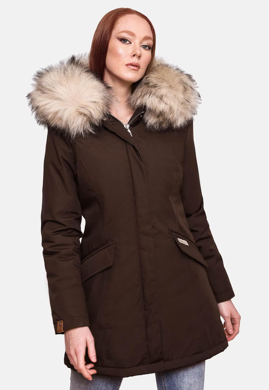 Navahoo Cristal Women's Winter Jacket with Hood and Fur