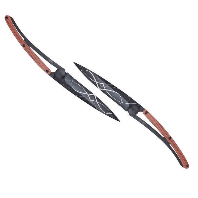 Deejo Infinity Σετ 2 Μαχαιριών Σταγόνας Μαύρο Tattoo Coralwood