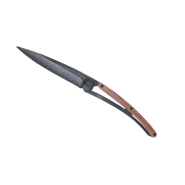 Deejo Feather Μαχαίρι με Κλείσιμο Μαύρο Tattoo Coralwood
