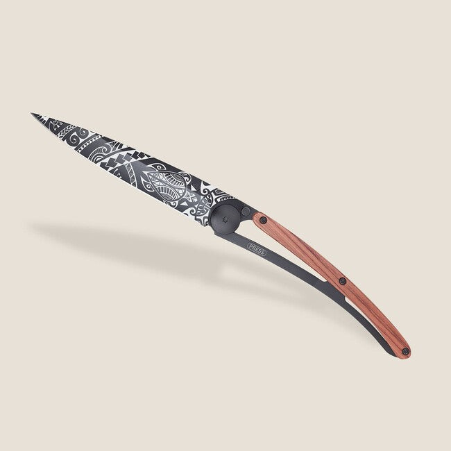 Deejo Black Tattoo Μαχαίρι Κλειστού Τύπου Coralwood Polynesian