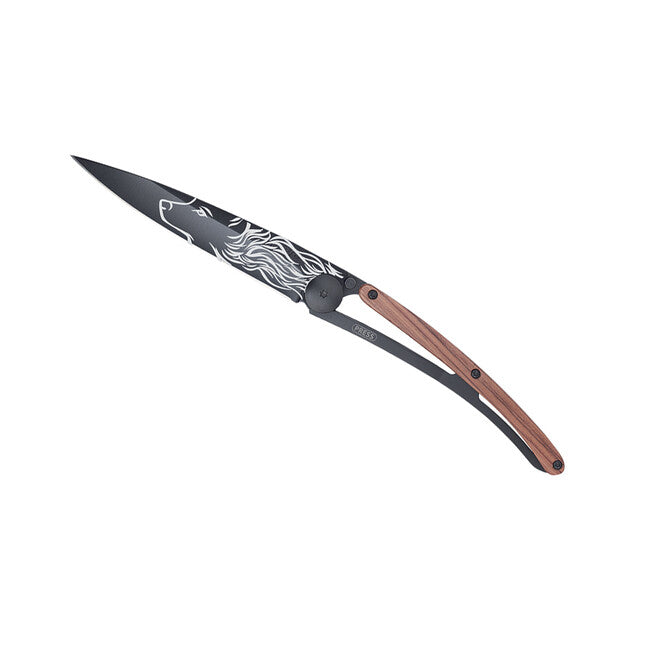 Deejo Black tattoo coralwood wolf κλειστό μαχαίρι