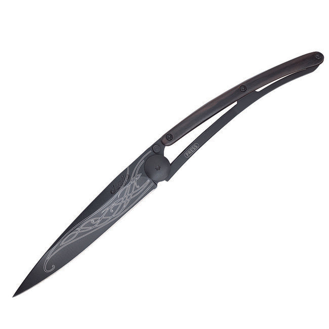 Deejo Black Tattoo Μαχαίρι Τσέπης με Κλείσιμο Ebony Wood Elven Blade