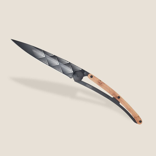 Deejo Black tattoo Μαχαίρι με Κλείσιμο Juniper Wood Art Déco