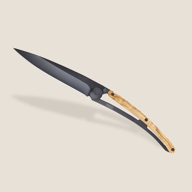 Deejo Αναδιπλούμενο Μαχαίρι, olive wood black