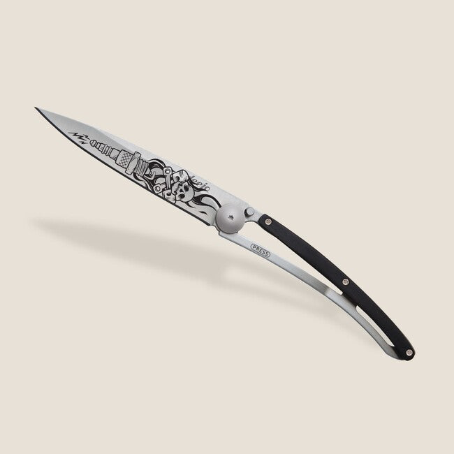 Deejo Tattoo Biker Αναδιπλούμενο Μαχαίρι Ebony Wood