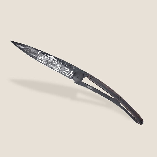 Deejo Tattoo Μαχαίρι Αναδιπλούμενο 24h Le Mans Ebony Wood Black, Night
