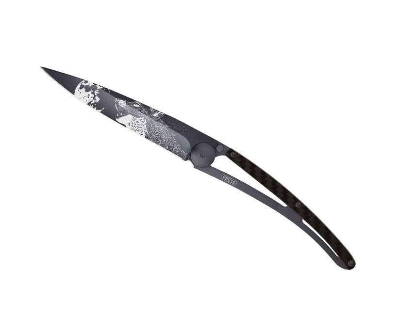 Deejo Tattoo Μαχαίρι Διπλής Δράσης Howling, Black carbon