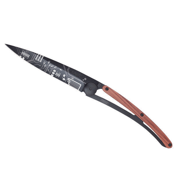 Deejo Tattoo Μαχαίρι Circuit Board, Black coralwood