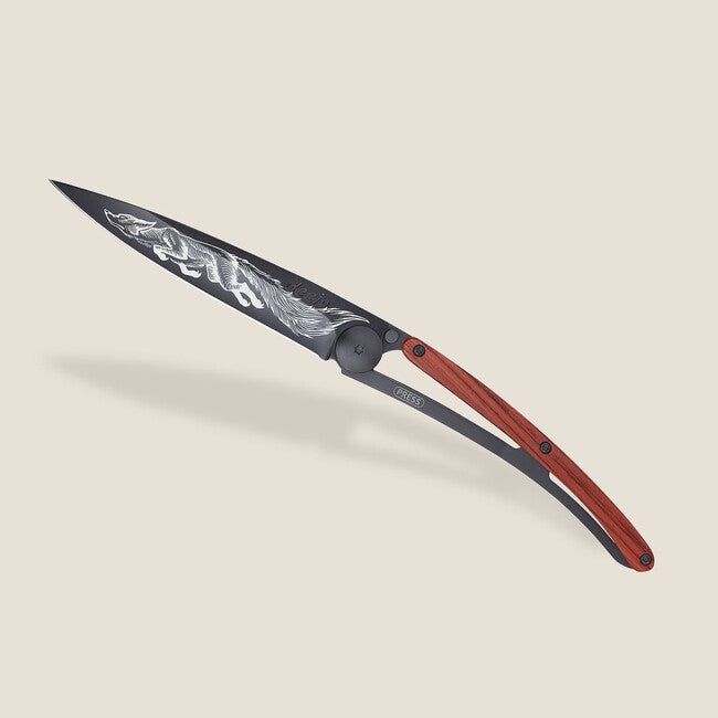 Deejo Tattoo Αναδιπλούμενο Μαχαίρι Black coralwood, Fox
