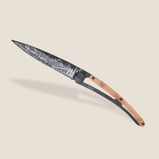 Deejo Tattoo Μαχαίρι Αναδιπλούμενο, Μαύρο Juniper Wood Mountain