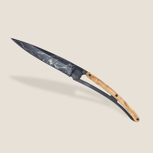 Deejo Tattoo Αναδιπλούμενο Μαχαίρι Black Olive Wood Taurus