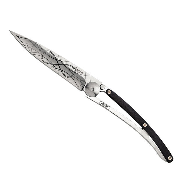 Deejo Tattoo Μαχαίρι Διπλής Δράσης Ebony Wood Infinite