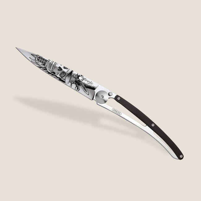 Deejo Tattoo Mirror Μαχαίρι Καταθλιπτικό Ebony Wood Dandy Skull