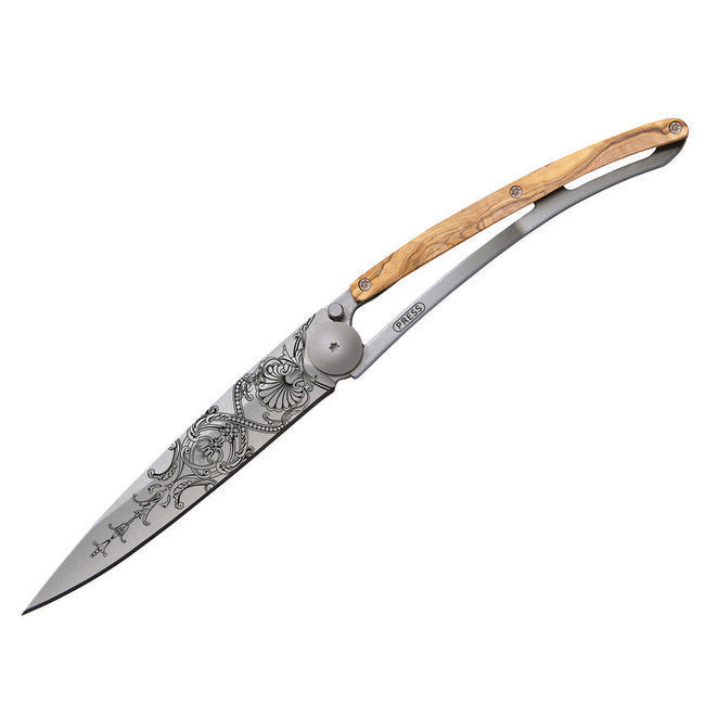 Deejo Tattoo Αναδιπλούμενο Μαχαίρι olive wood, Versailles