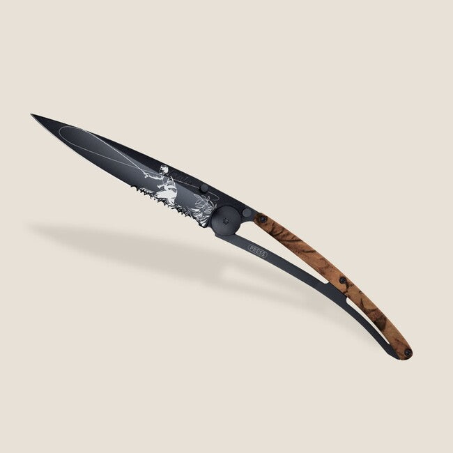 Deejo Tattoo Serration Μαχαίρι Αναδιπλούμενο Fly Fishing, brown camo
