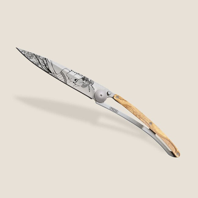 Deejo Tattoo Αναδιπλούμενο Μαχαίρι wood Geisha