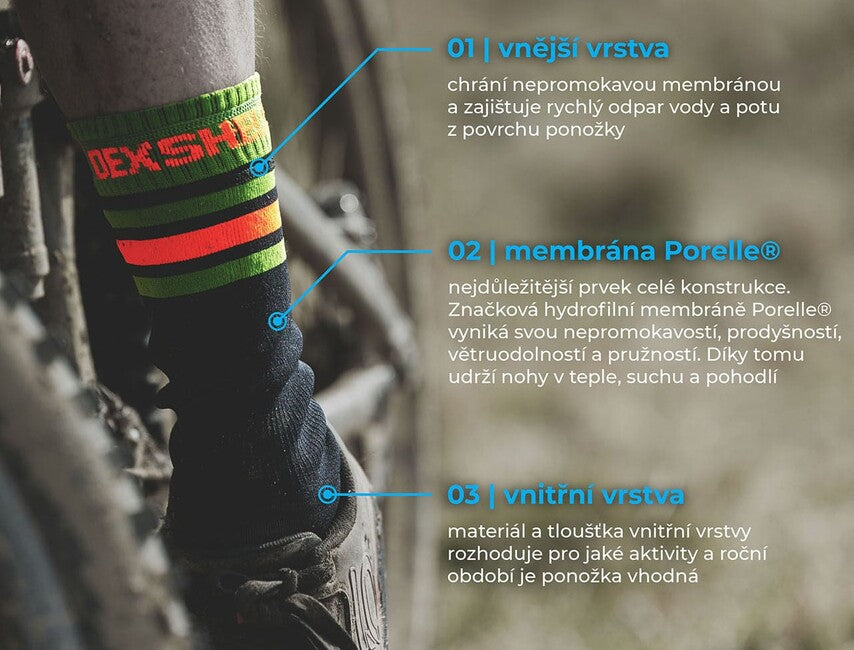 DexShell Ultra Thin Crew αδιάβροχες κάλτσες, μαύρο