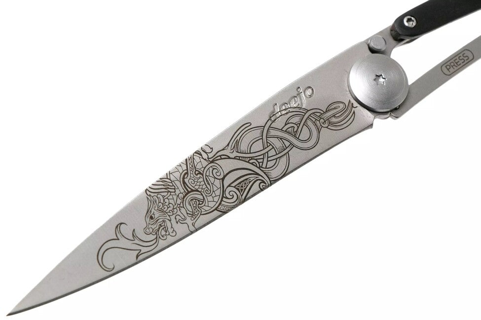Deejo Tattoo Viking Αναδιπλούμενο Μαχαίρι ebony wood