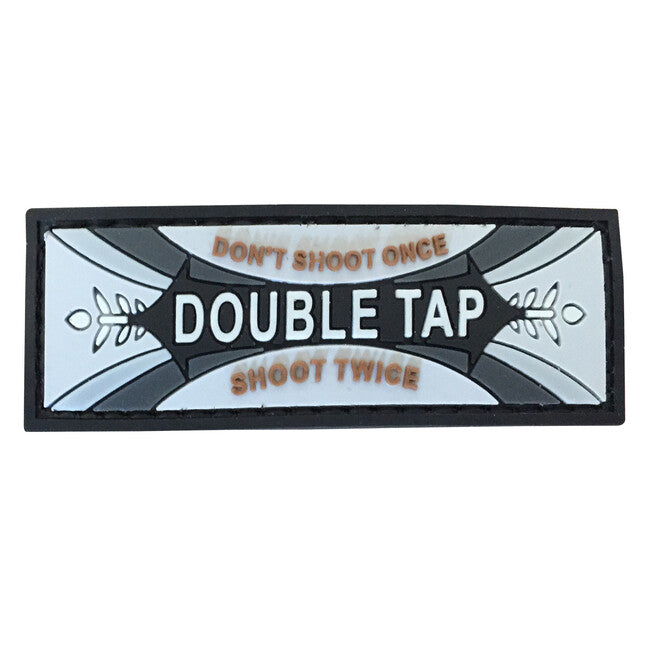 WARAGOD Double Tap Don't Shoot Once Twice PVC Σήμα Patch, Γκρι