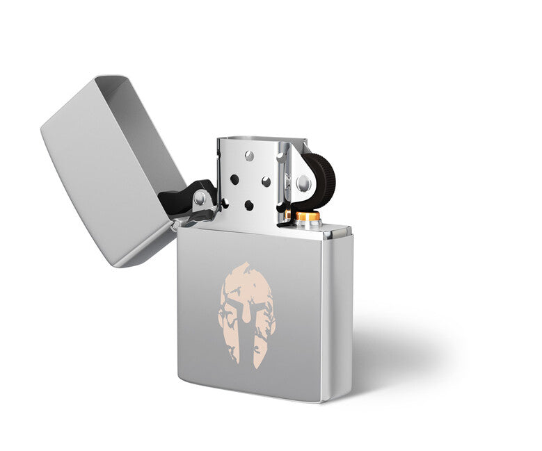 DRAGOWA Spartan Αναπτήρας Βενζίνης με Χάραξη, Ασημί