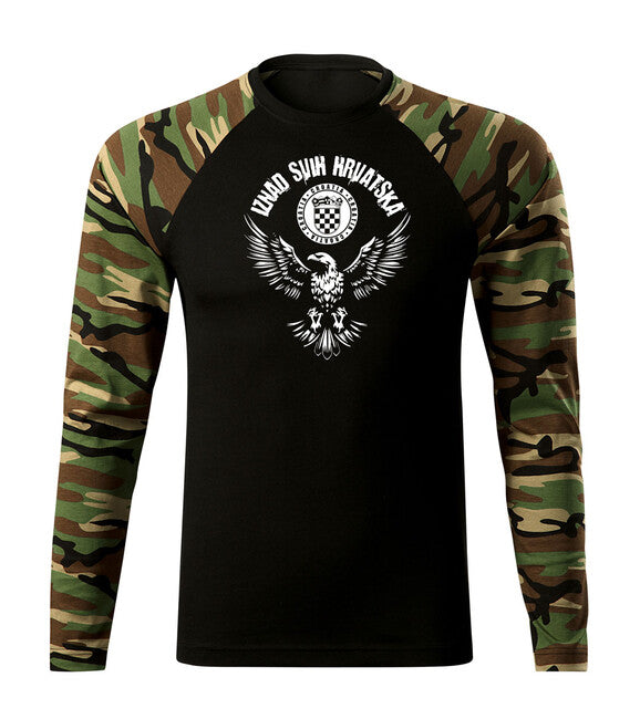 DRAGOWA Fit-T Μπλουζάκι Μακρυμάνικο HR Αετός "Iznad svih Hrvatska", Woodland