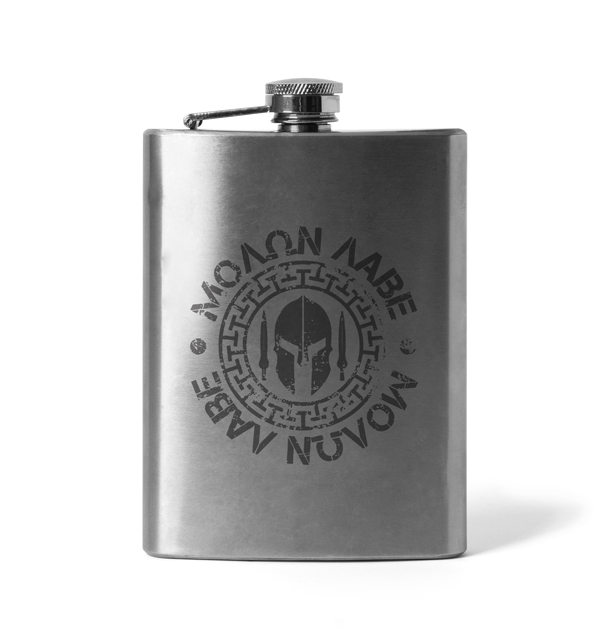 DRAGOWA Επίπεδη Φιάλη Molon Labe Χαραγμένη 210 ml