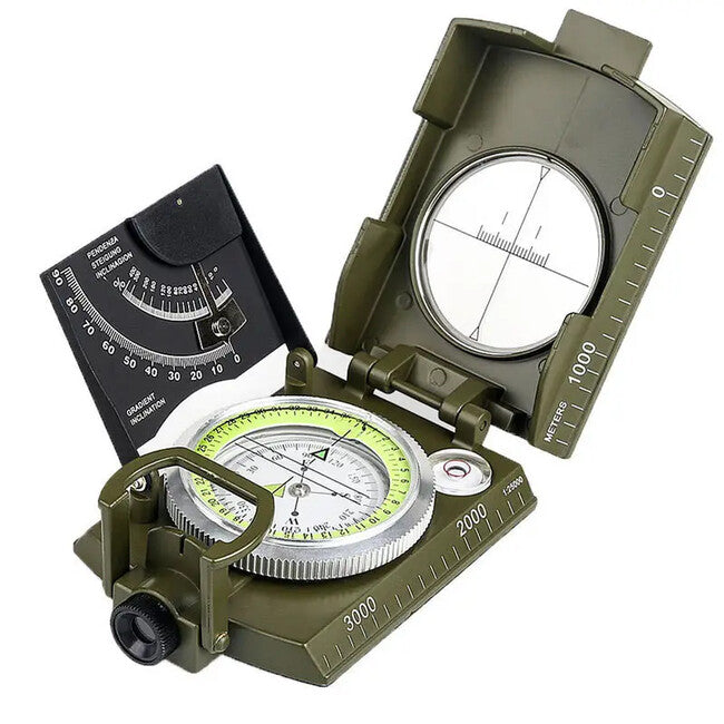 DRAGOWA Tactical Wally Σκληρό Πτυσσόμενο Μεταλλικό Πυξίδα με Θήκη, Πράσινο