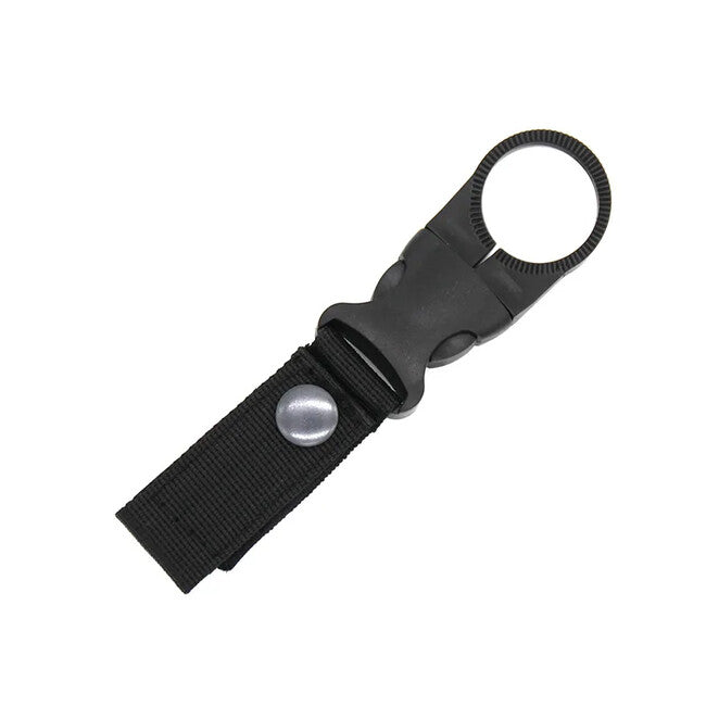 DRAGOWA Tactical Oasis Νάιλον Βάση Μπουκαλιού με Καραμπίνερ Πεζοπορίας, μαύρο