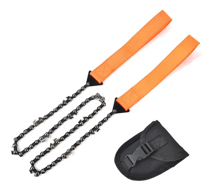 DRAGOWA Tactical Billy Τσέπης Αλυσιδωτό Πριόνι Επιβίωσης με Νάιλον Θήκη, Πορτοκαλί