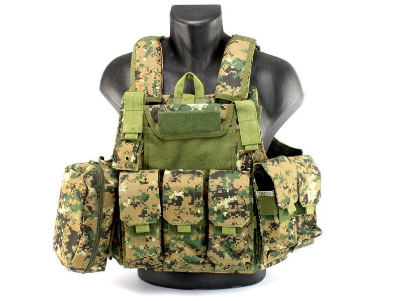 DRAGOWA Αμάνικο Γιλέκο Tactical Heavy Duty, Digital Woodland