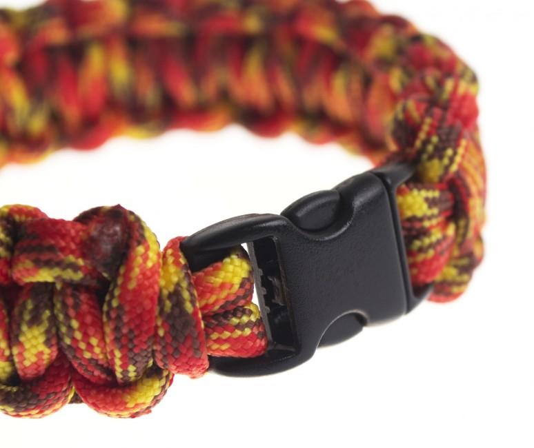 O&T Βραχιόλι Paracord με Πλαστική Αγκράφα, Κόκκινο-Κίτρινο