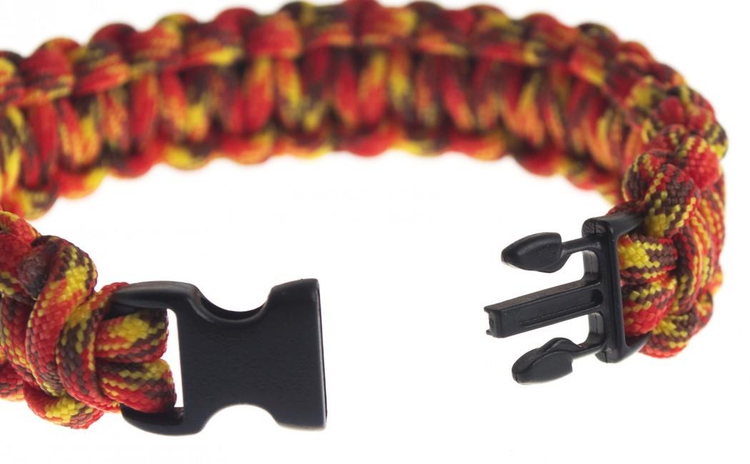 O&T Βραχιόλι Paracord με Πλαστική Αγκράφα, Κόκκινο-Κίτρινο