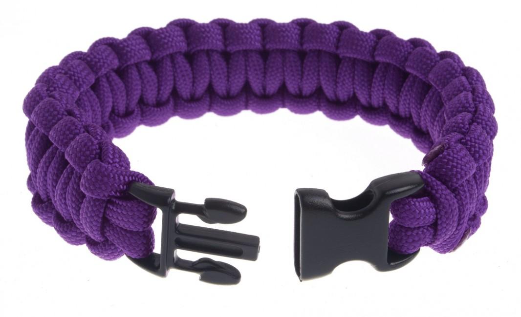 O&T Βραχιόλι Paracord πλαστική πόρπη, μωβ