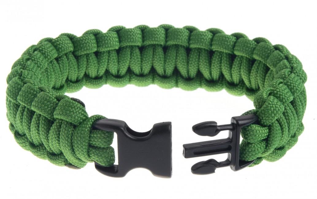 O&T Βραχιόλι Paracord πλαστική πόρπη, πράσινο