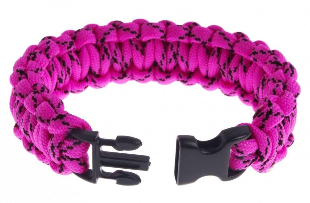 O&T Βραχιόλι Paracord με Πλαστική Αγκράφα, Ροζ