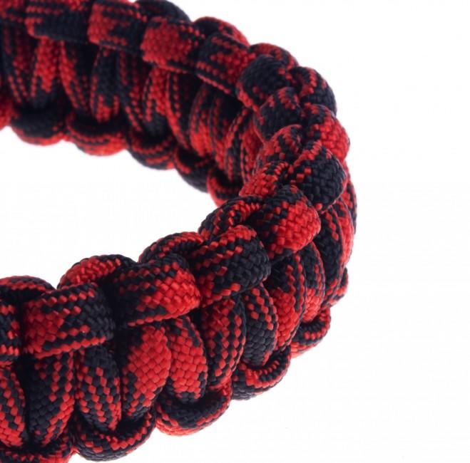 O&T Βραχιόλι Paracord με Πλαστική Αγκράφα, Κόκκινο-Μαύρο