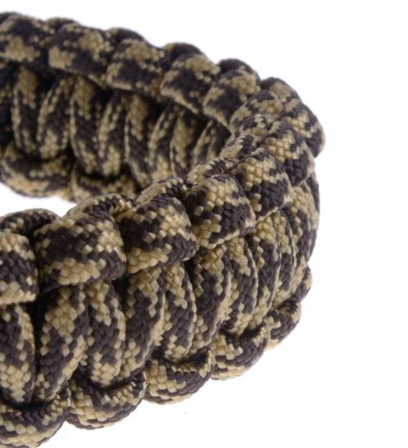 O&T Βραχιόλι Paracord πλαστική πόρπη, χακί-καφέ