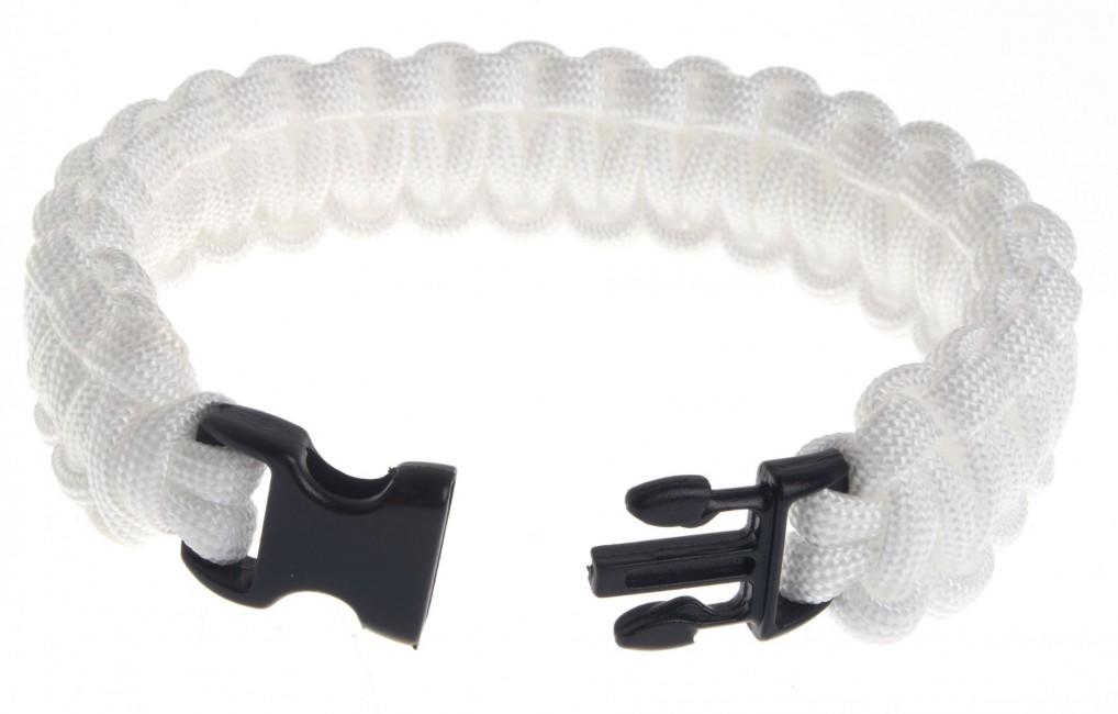 O&T Βραχιόλι Paracord Λευκό με Πλαστική Αγκράφα