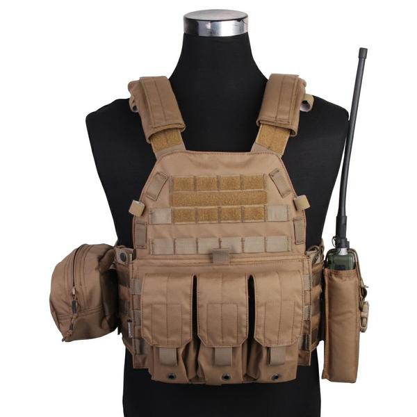 Emersongear LBT6094A Φορέας Πλακών 500D με 3 Τσέπες, Coyote
