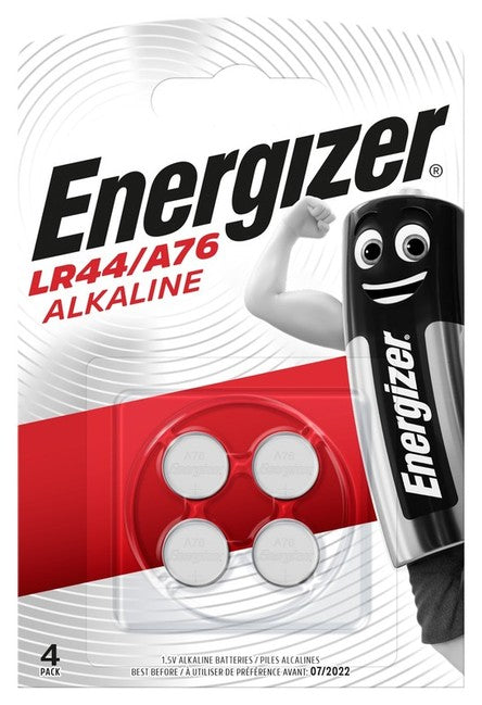 Energizer A76/LR44 Αλκαλική Κουμπί Μπαταρία BP4, 4 τεμάχια